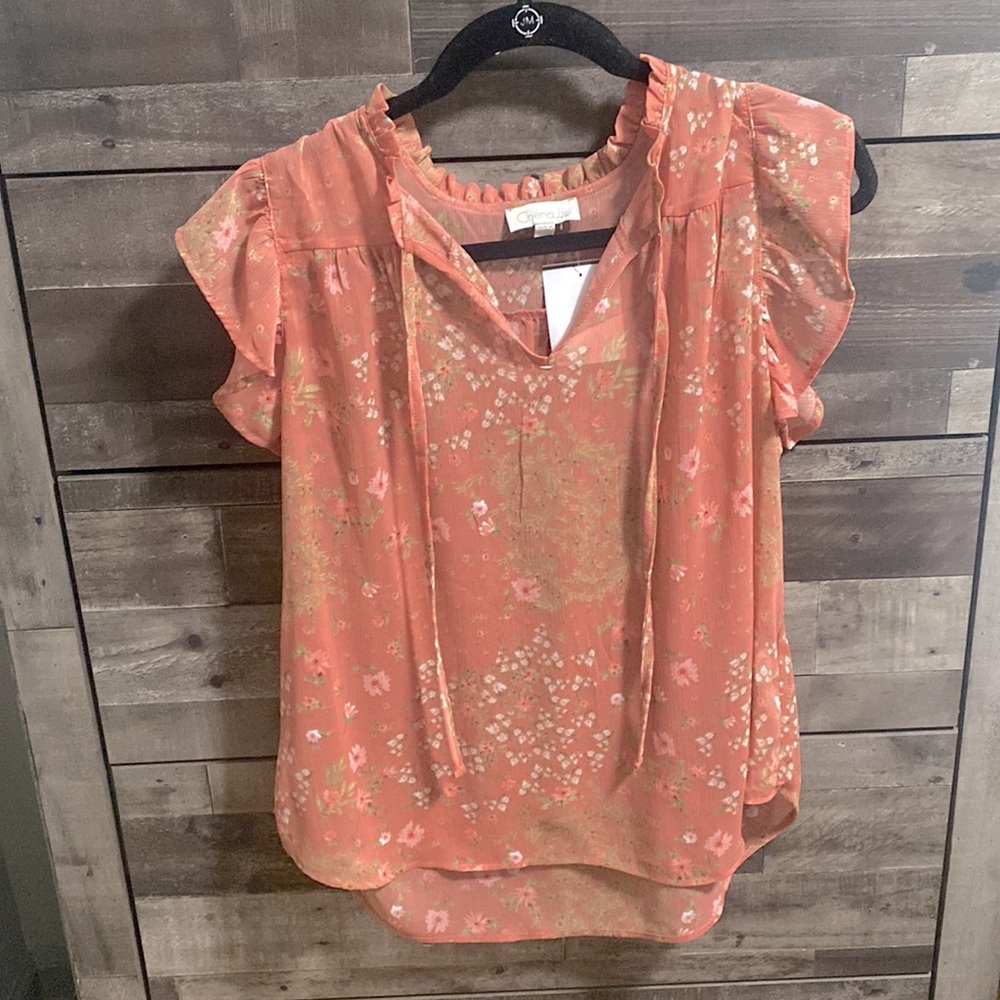 Pink Sheer Floral Blouse